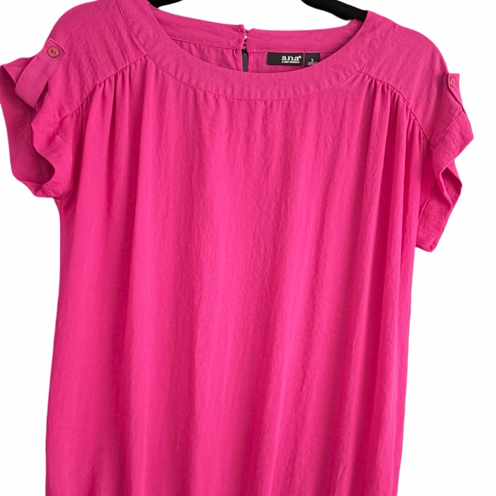 a.n.a Women's Short Sleeve Crewneck Top - Hot Pink